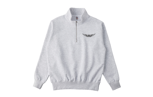 ハーフジップスウェット